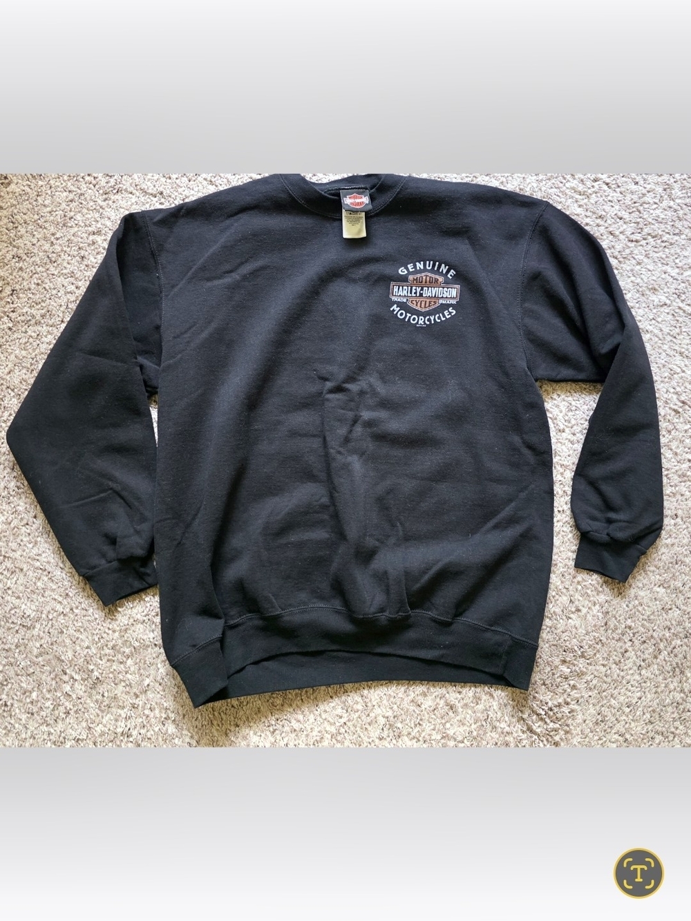 Harley-Davidson Black Crewneck Sweatshirt with White Logo